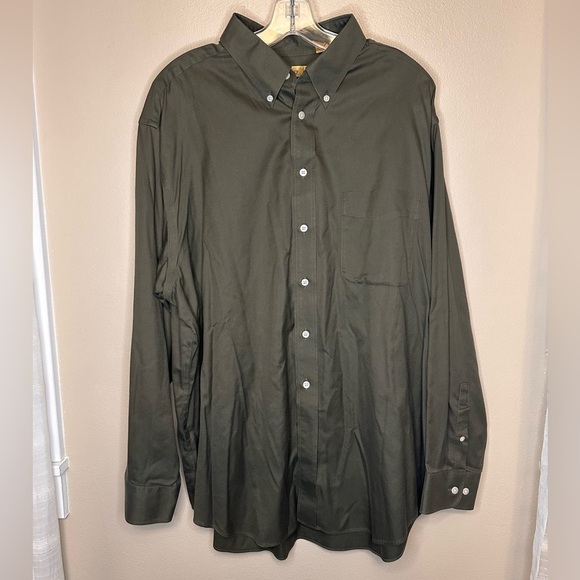 Turnbury Men’s Button Down Long Sleeve Dress Shirt Size XL Green - Picture 1 of 4